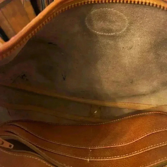 Vintage Dooney & Bourke Crescent Hobo-Taupe British Tan - Picture 2 of 9